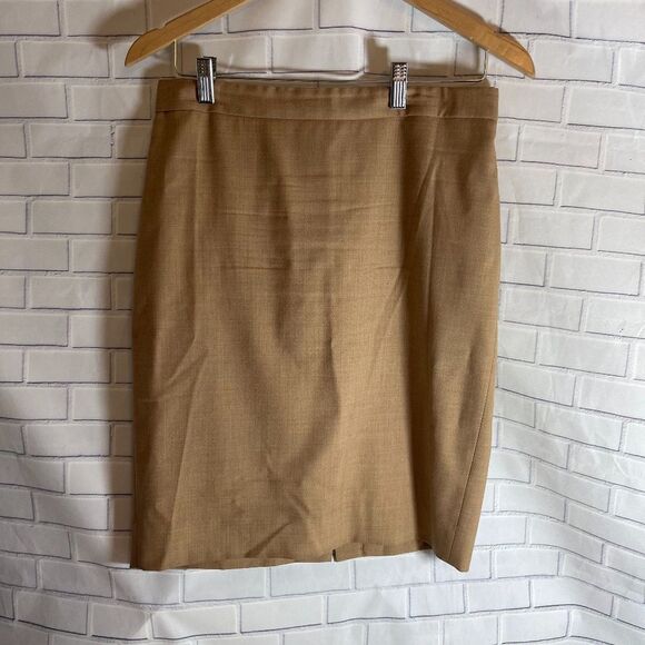 J. Crew Wool No. 2 Pencil Skirt Deep Tan S… - Picture 2 of 7